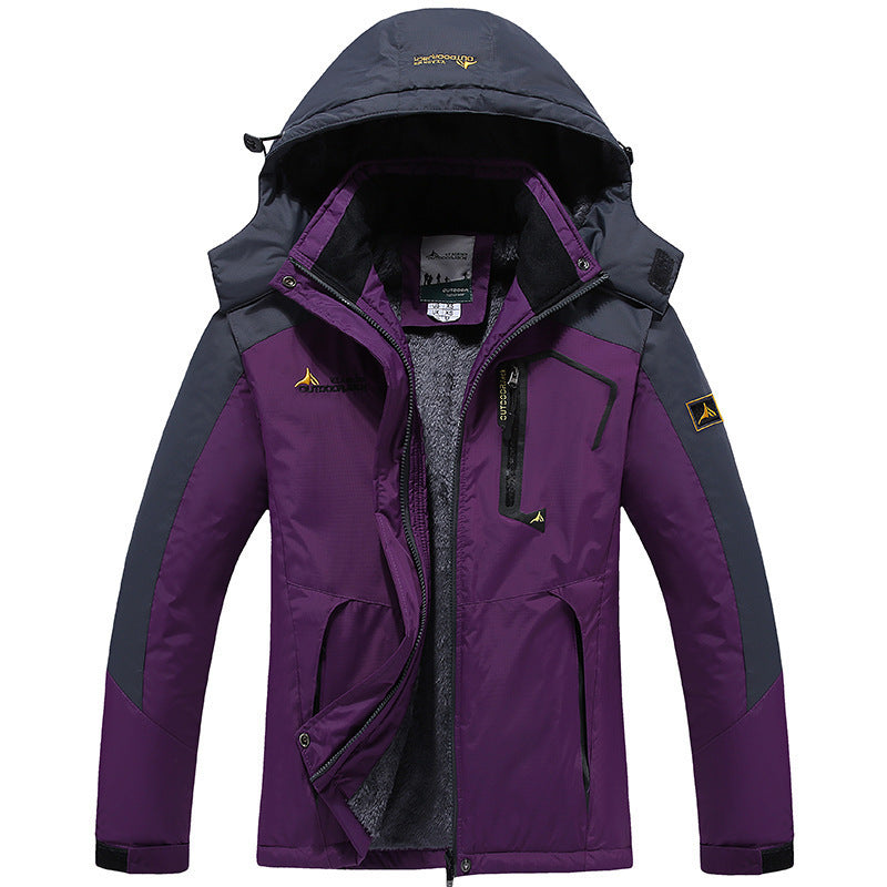 NEW Female Shell Jacket Plus Size Fleece-lined Thicker Windproof Riding