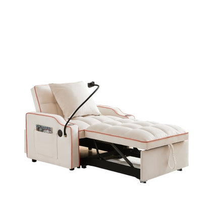 NEW 3-in-1 Sofa Bed, Convertible Sleeper Chair Sofa Bed Adjustable Pull Out Sleeper Chair Bed Multi-Pockets Folding Sofa Bed For Living Room Bedroom Small Space