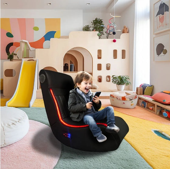 NEW Foldable Gaming Chair With Onboard Speakers, LED Strip Light