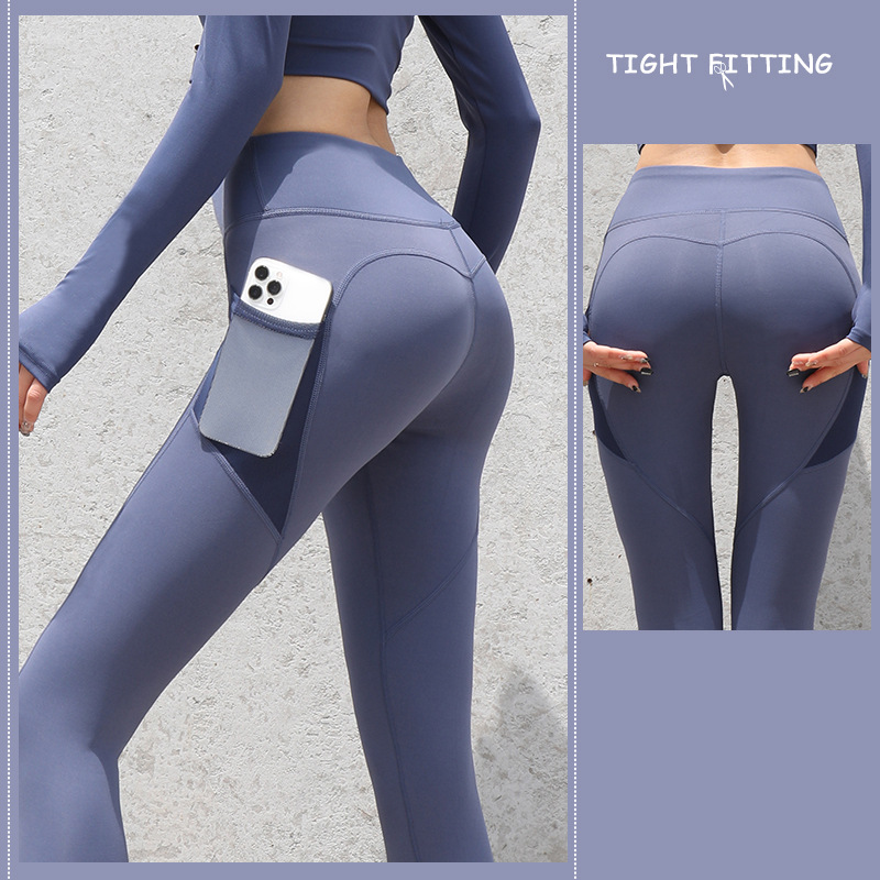 Gym Sport Seamless Leggings With Pockets Push Up High Waist Pants Women Fitness Running Yoga Pants