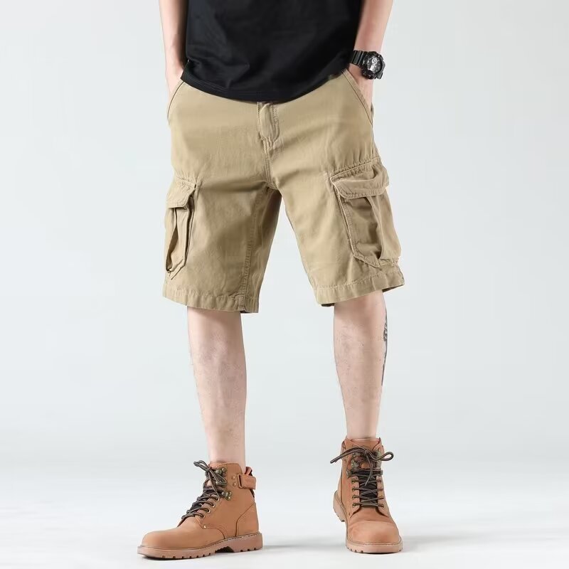 Heavy American Wear-resistant Overalls Shorts Men