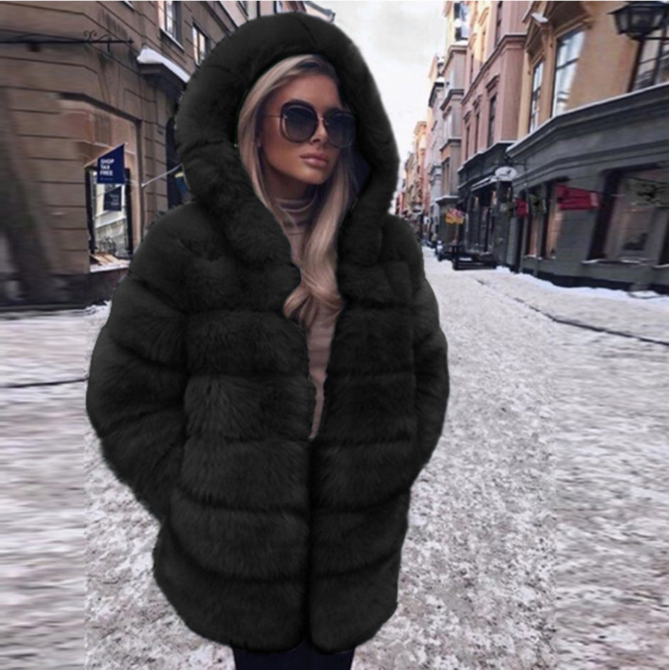 NEW Women Luxury Winter Warm Fluffy Faux Fur Short Coat Jacket