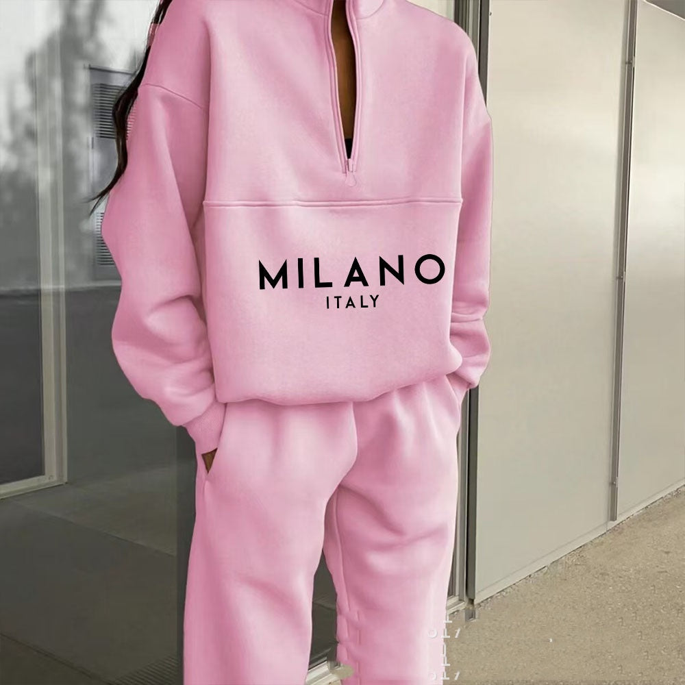 Unisex Street Style 2-Piece Cotton Jogger Set – Hoodie + Sweatpants