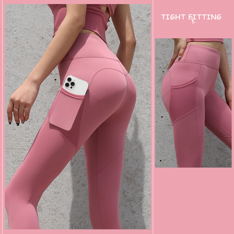 Gym Sport Seamless Leggings With Pockets Push Up High Waist Pants Women Fitness Running Yoga Pants