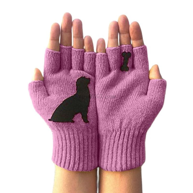 NEW Womens Winter Knitted Fingerless Gloves