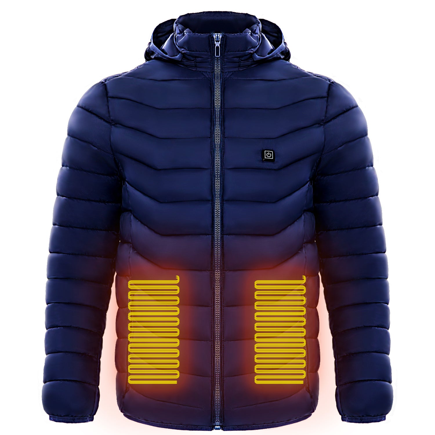 NEW Men Heated Puffer Jacket Electric Heating Coat Insulated Hood Windbreaker 9Heat Zones