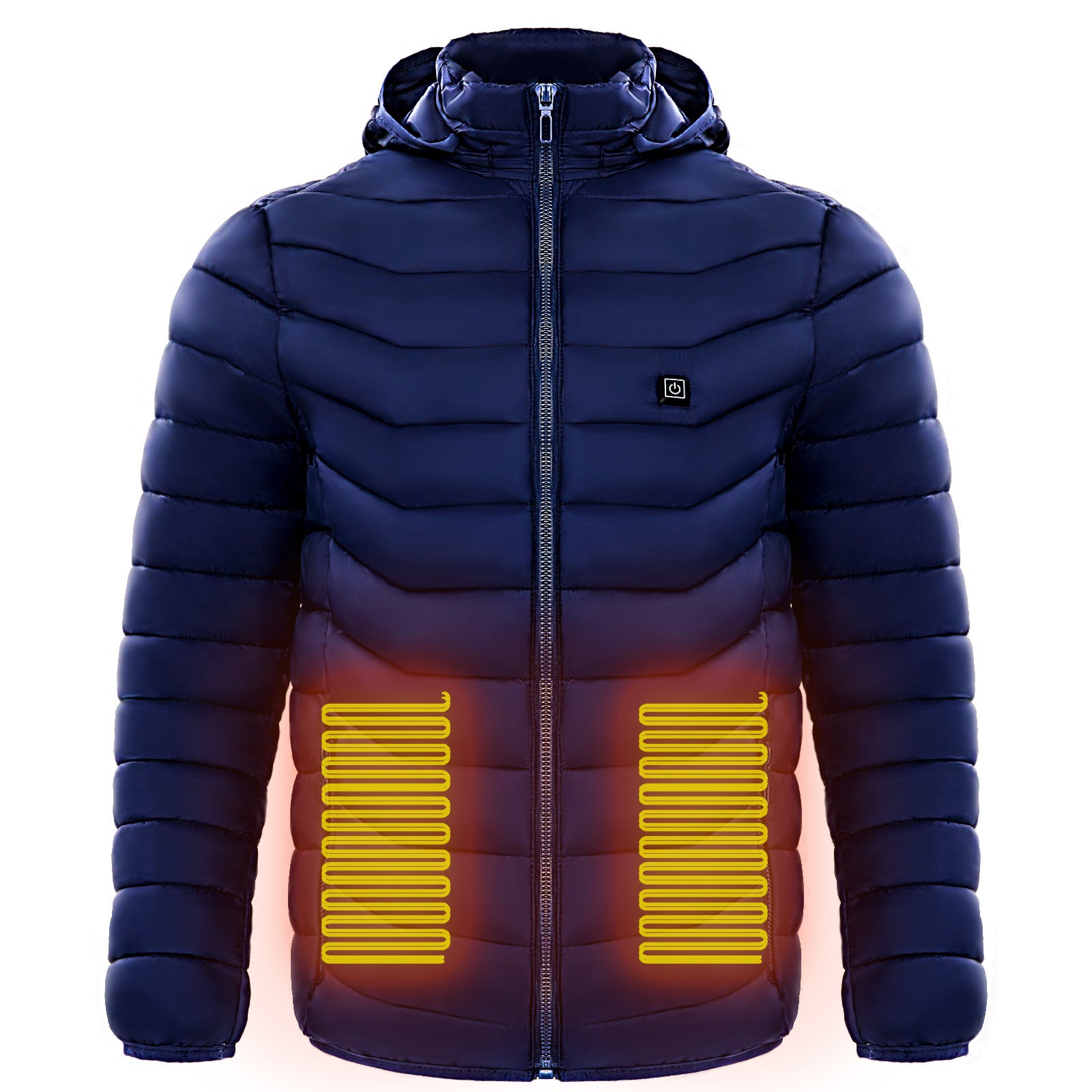 NEW Men Heated Puffer Jacket Electric Heating Coat Insulated Hood Windbreaker 9Heat Zones