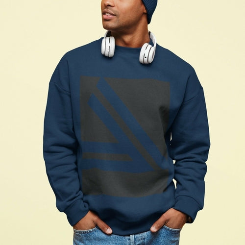 Men’s Graphic Crewneck Sweatshirt – Loose Fit, Soft Cotton-Blend Pullover