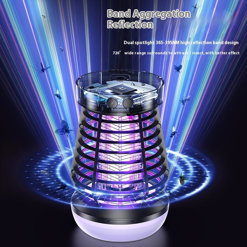 NEW 2in1 Mosquito Killer Lamp Electric Fly Catcher USB Rechargeable Electric Mosquito Swatter Electric Fly Trap With Night Light S0S Emergency Light Mosquito Killer Terrace Camping