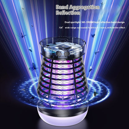 NEW 2in1 Mosquito Killer Lamp Electric Fly Catcher USB Rechargeable Electric Mosquito Swatter Electric Fly Trap With Night Light S0S Emergency Light Mosquito Killer Terrace Camping