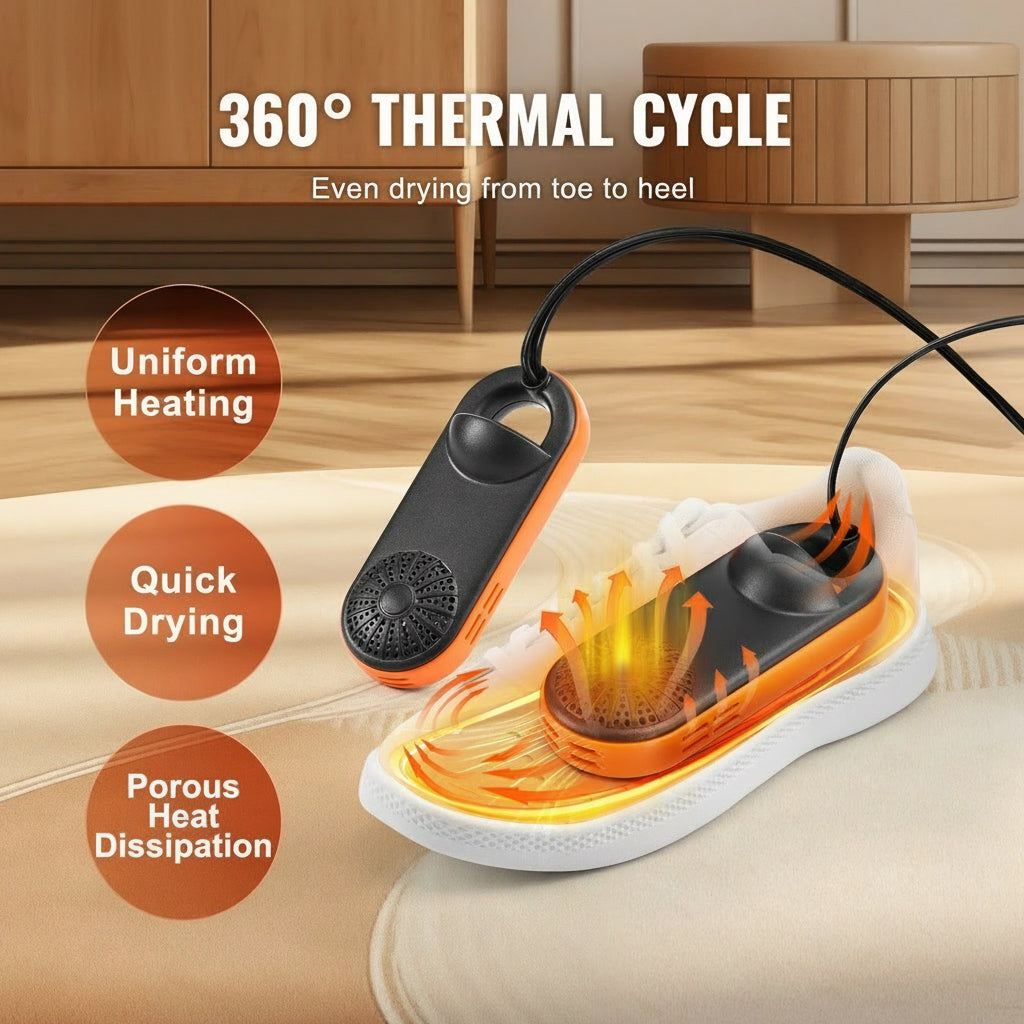 Electric Shoe Dryer with 360° Heating, Quick Drying & Odor Neutralizing, Portable Boot & Sneaker Dehumidifier