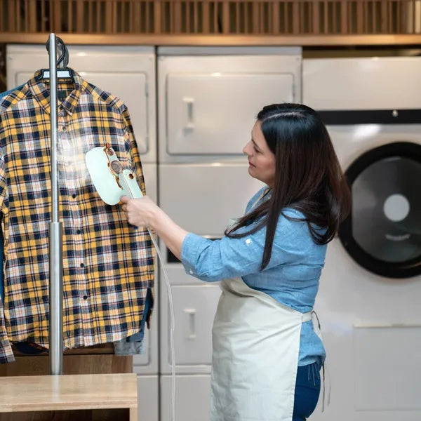 Portable Folding Iron Steamer – 1200W Fast Heat Ceramic Steam & Dry Iron with 180° Rotating Handle, Travel & Home Garment Steamer