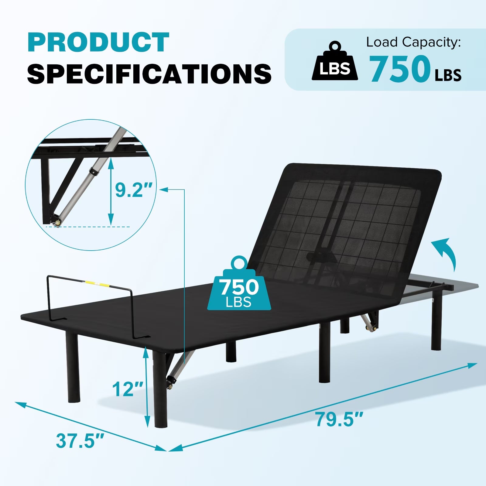 NEW Adjustable Bed Base,Bed Frame With Head And Foot Incline,Anti-Snore, Wireless Control, TXL