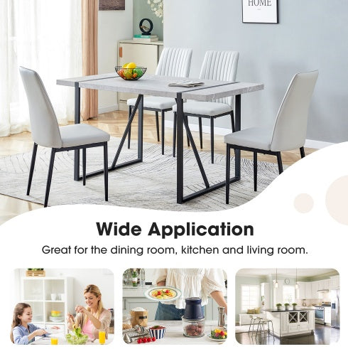 NEW Modern Dining Table, 55 Inch Kitchen Table For 4 People, Rectangular Dinner Table For Dining Room, Home Office, Living Room Furniture, Easy Assembly,