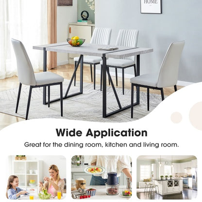 NEW Modern Dining Table, 55 Inch Kitchen Table For 4 People, Rectangular Dinner Table For Dining Room, Home Office, Living Room Furniture, Easy Assembly,