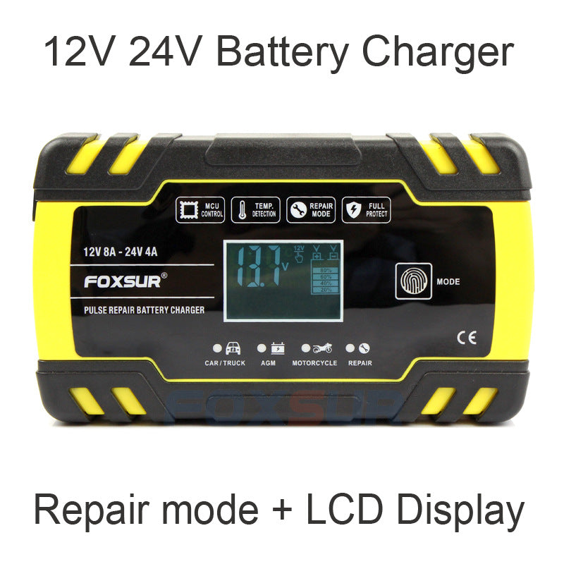 Motorcycle Car Battery 12V 24V Truck Repair Type Charger