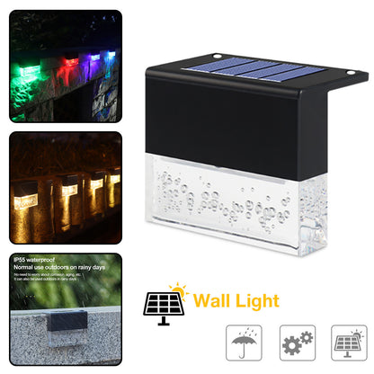 NEW Waterproof New RGB LED Solar Light Step Fence Light