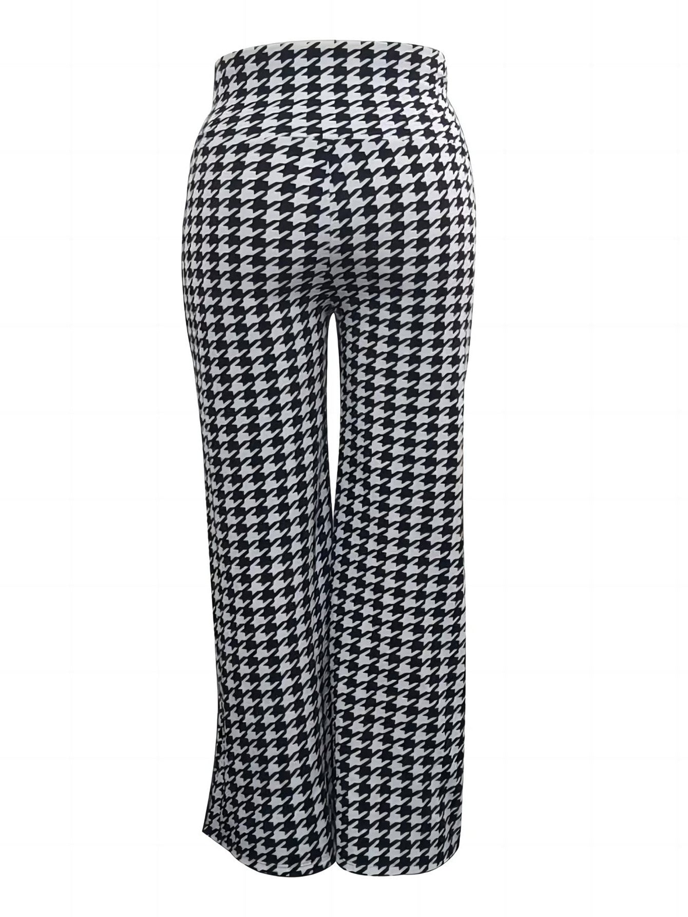 Plus Size Bird Check Comfortable Loose Women&