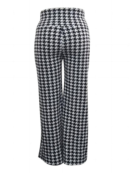 Plus Size Bird Check Comfortable Loose Women&