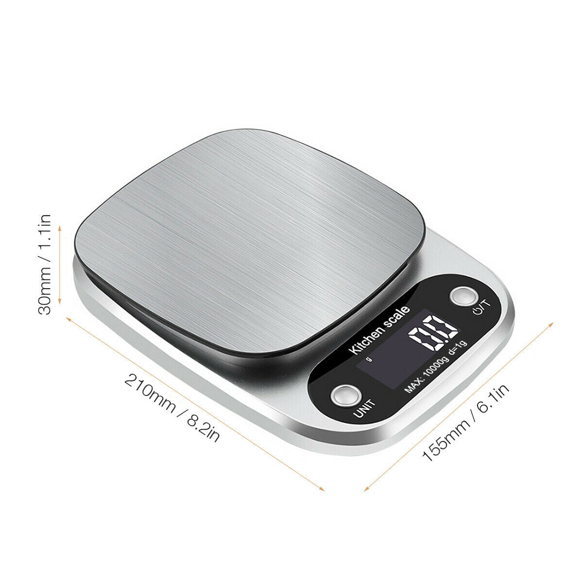 NEW Digital Kitchen Food Diet Scale, Multifunction Weight Balance 22lbs 1g Kitchen Scale Stainless Steel Weighing Scale For Food Diet Postal Balance Measuring