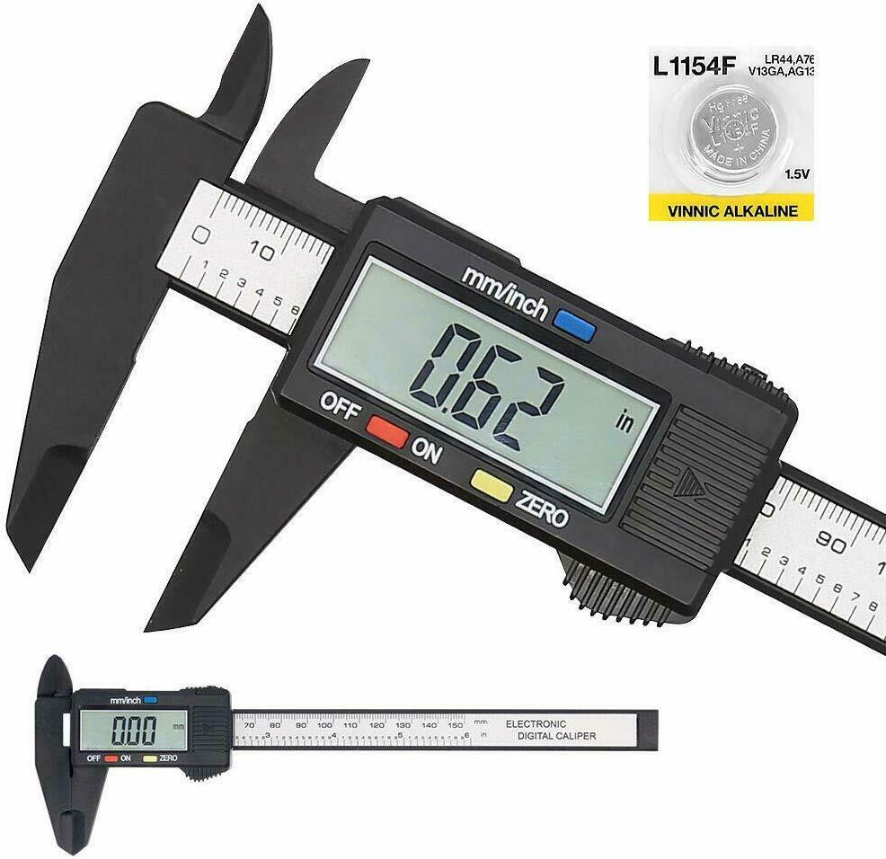 NEW Digital Caliper Electronic Gauge Carbon Fiber Vernier Micrometer Ruler 150mm 6