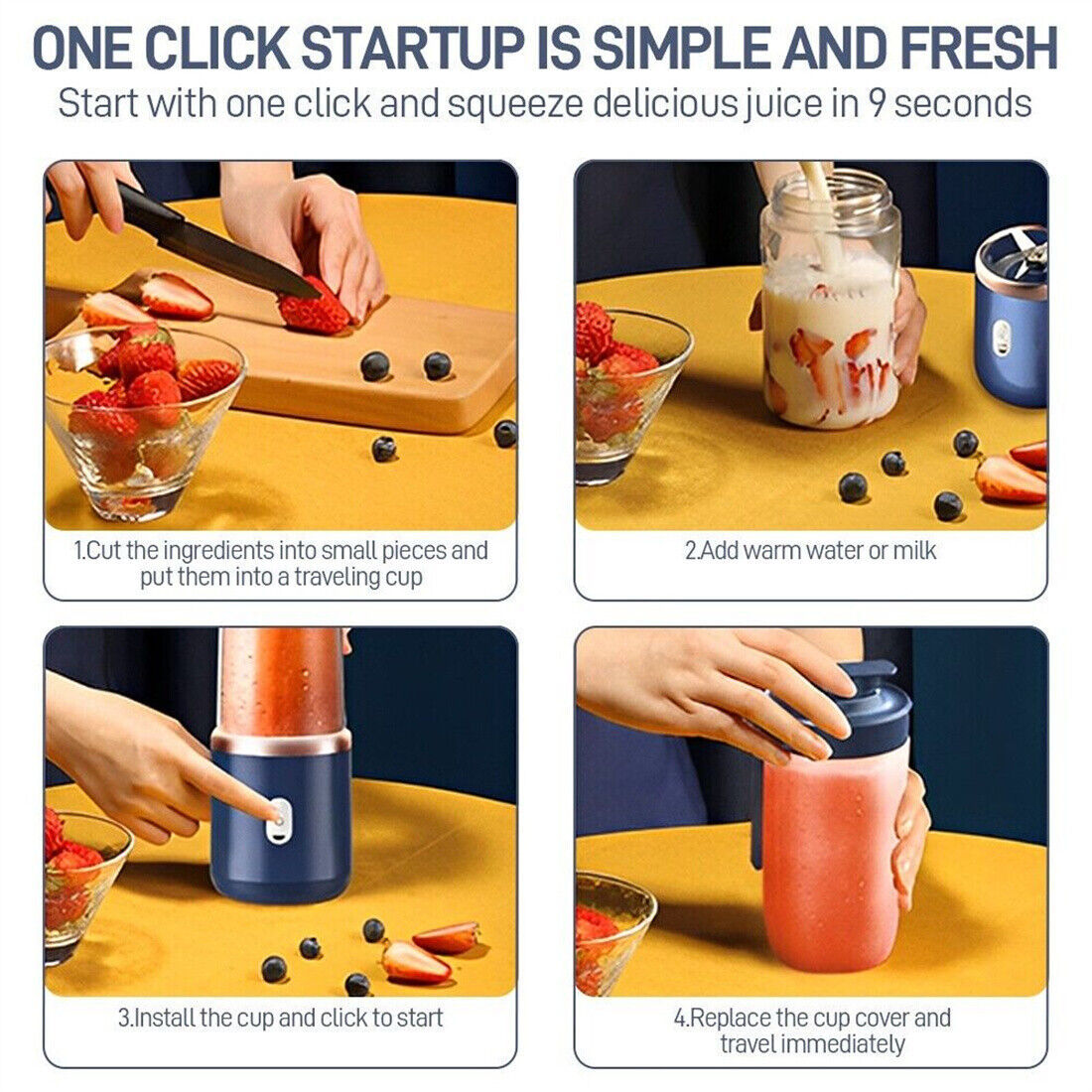 New Electric Mini Juice Maker Portable Blender Smoothie Juicer Fruit Machine