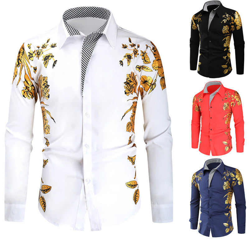 NEW Fashion Bronze Print Men&