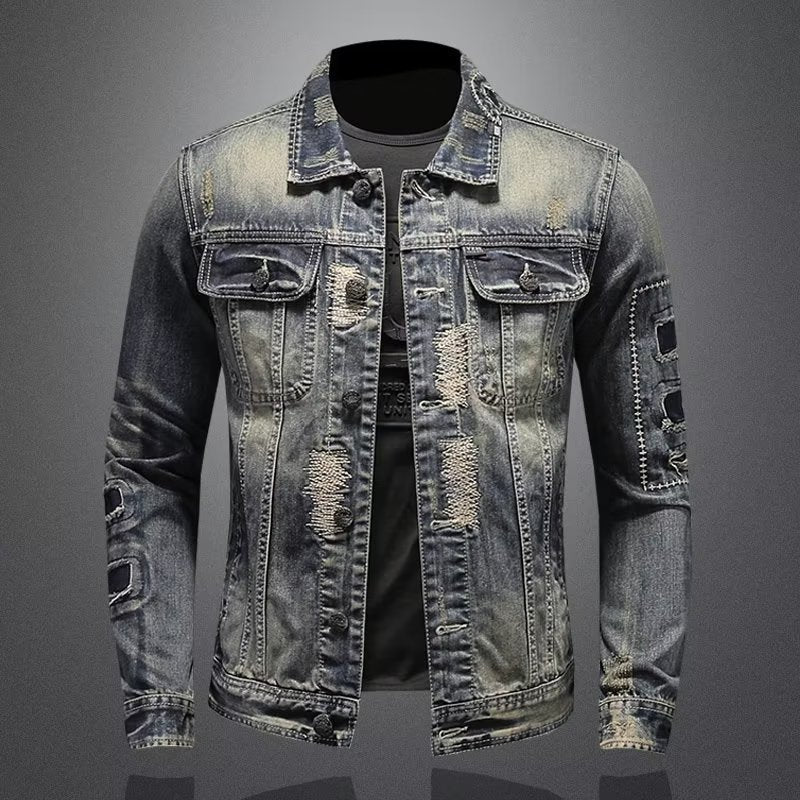 Spring And Autumn Retro Distressed Men&