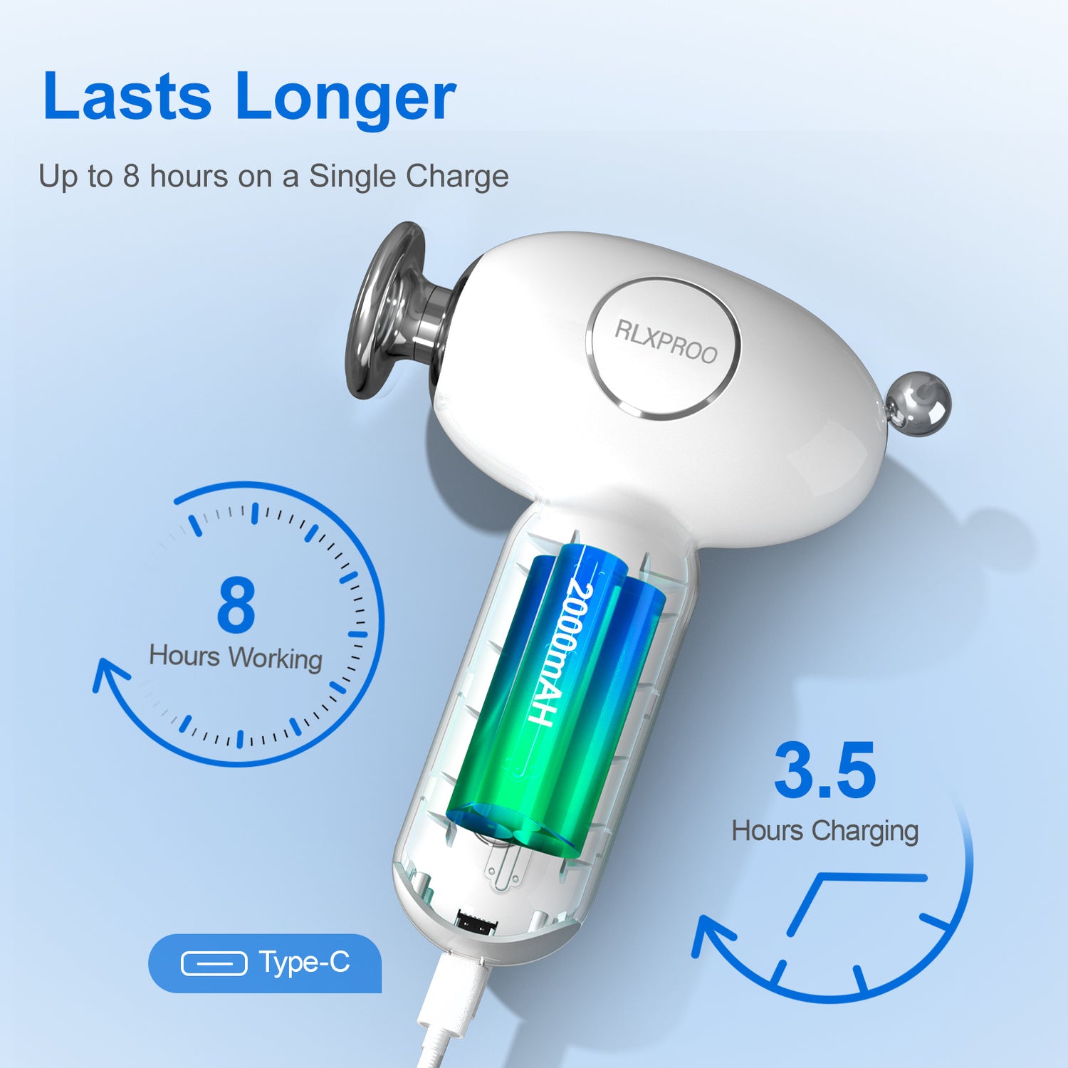 Mini Massage Gun - Deep Tissue Percussion Massager With Heating Function, 5 Speed Levels, Portable Muscle Relaxation For Athletes &amp; Recovery, USB Rechargeable