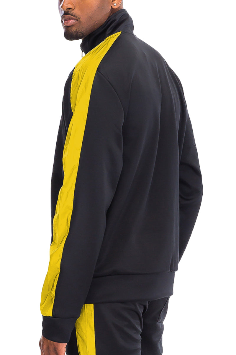 Men’s Single Stripe Full-Zip Track Jacket – Lightweight Athletic Fit
