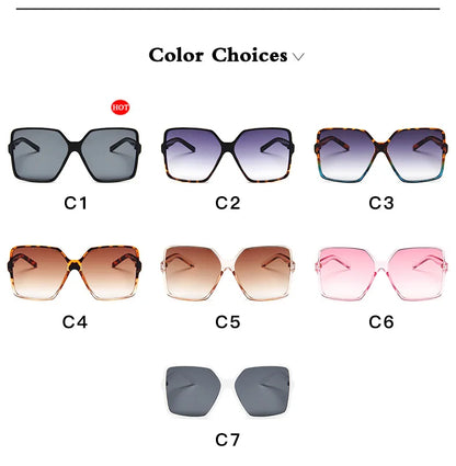Women Oversized Sunglasses Gradient Plastic