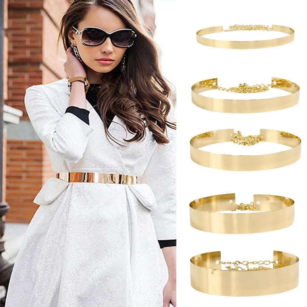 Fashion Western Vintage Belt Sequined Metal Belt for Women