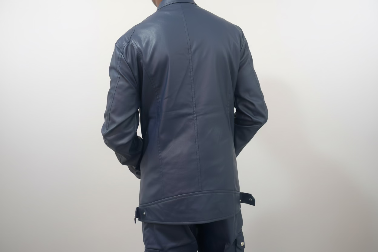 Men’s Korean Style Leather Two-Piece Set – Lightweight Spring & Fall (Jacket + Pants)