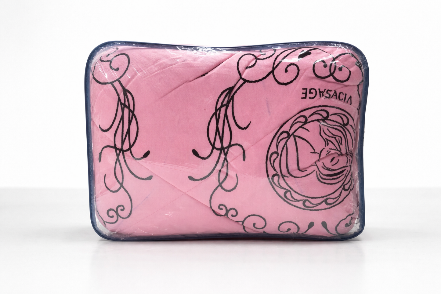 7-Piece Luxury Comforter Set with Curtains & Pillow Shams – Queen, King, Cal King – Pink Embroidered Bedding Set