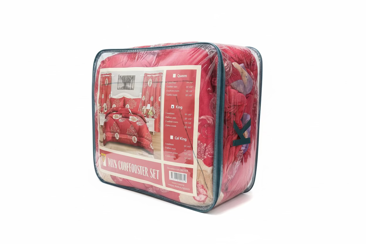 7-Piece Comforter Set with Matching Curtains – Complete Bedroom Bedding Set (Size King)