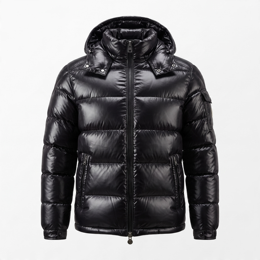 Men’s Premium White Goose Down Hooded Jacket – Stand Collar, Warm Winter Puffer Coat (M–3XL)