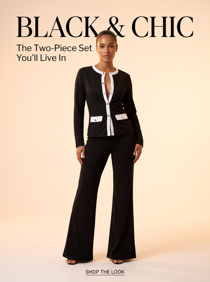 Ribbed Knit Cardigan & Wide-Leg Pants Set