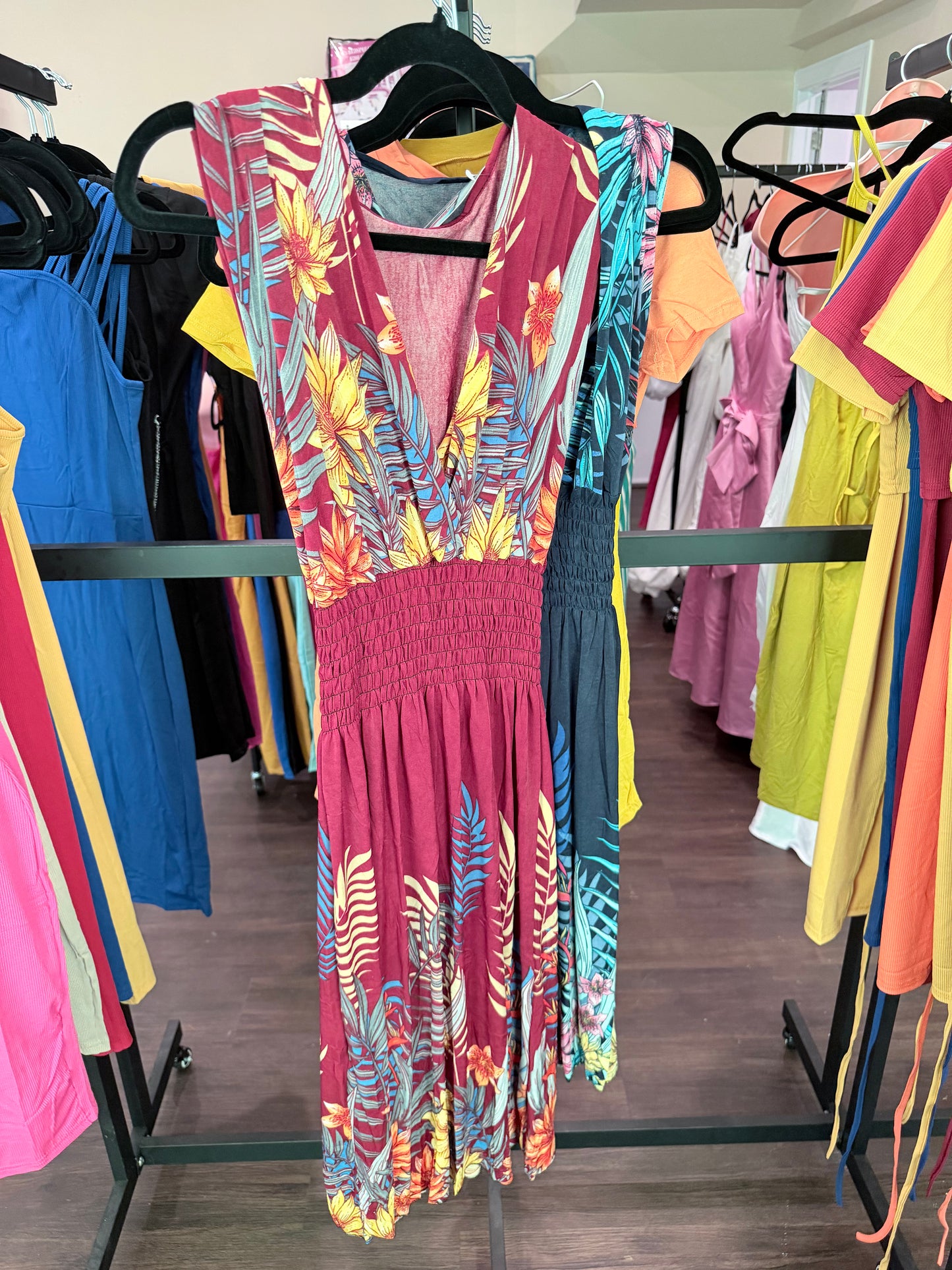Tropical Bloom Midi Dress