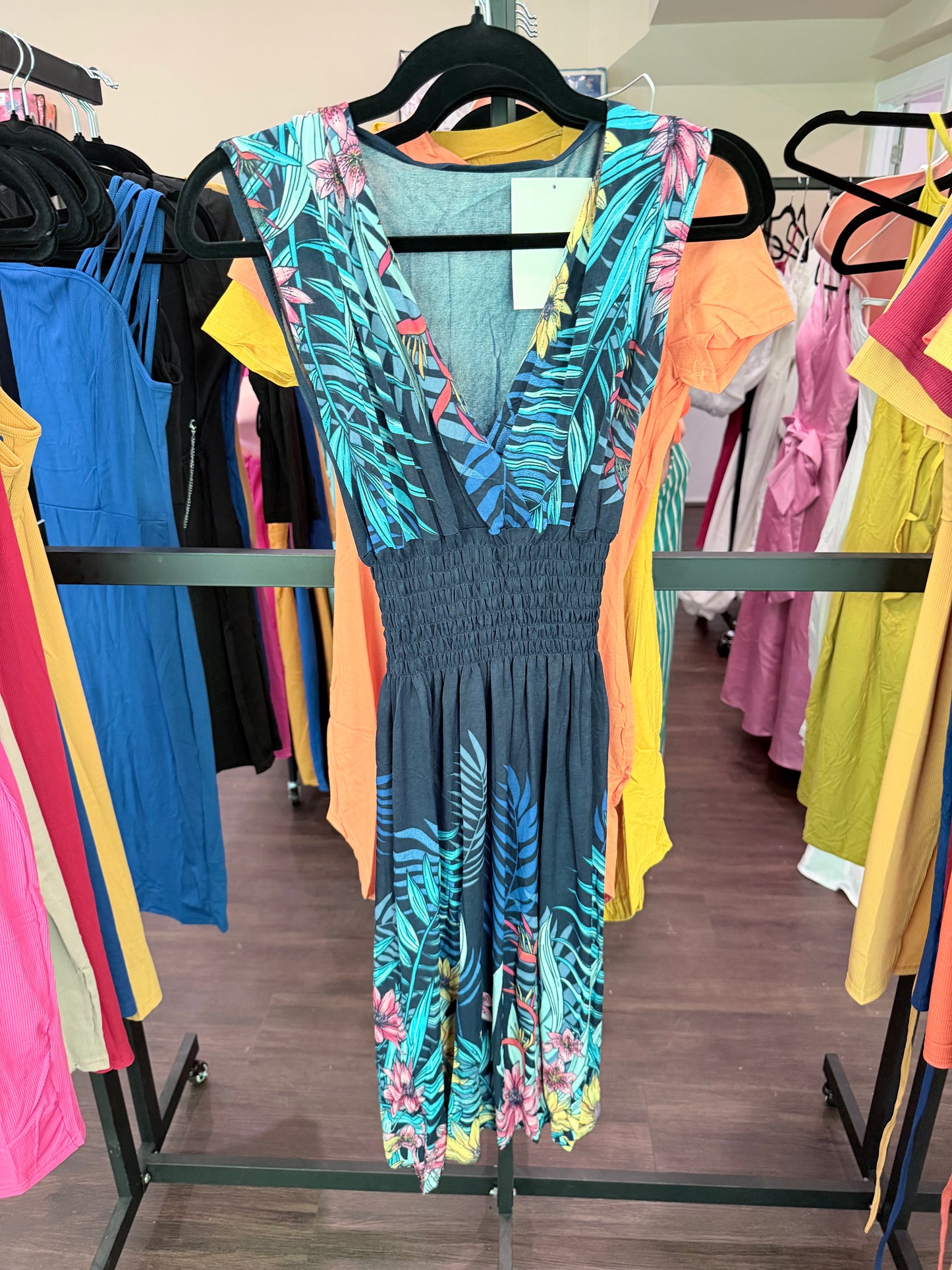 Tropical Bloom Midi Dress