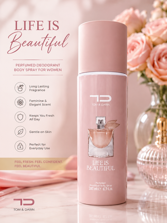 TD Life Is Beautiful Perfumed Deodorant Body Spray for Women – 200ml