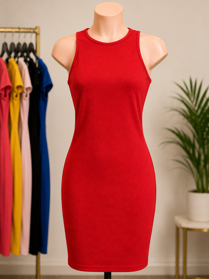 Women’s Sleeveless Textured Bodycon Dress