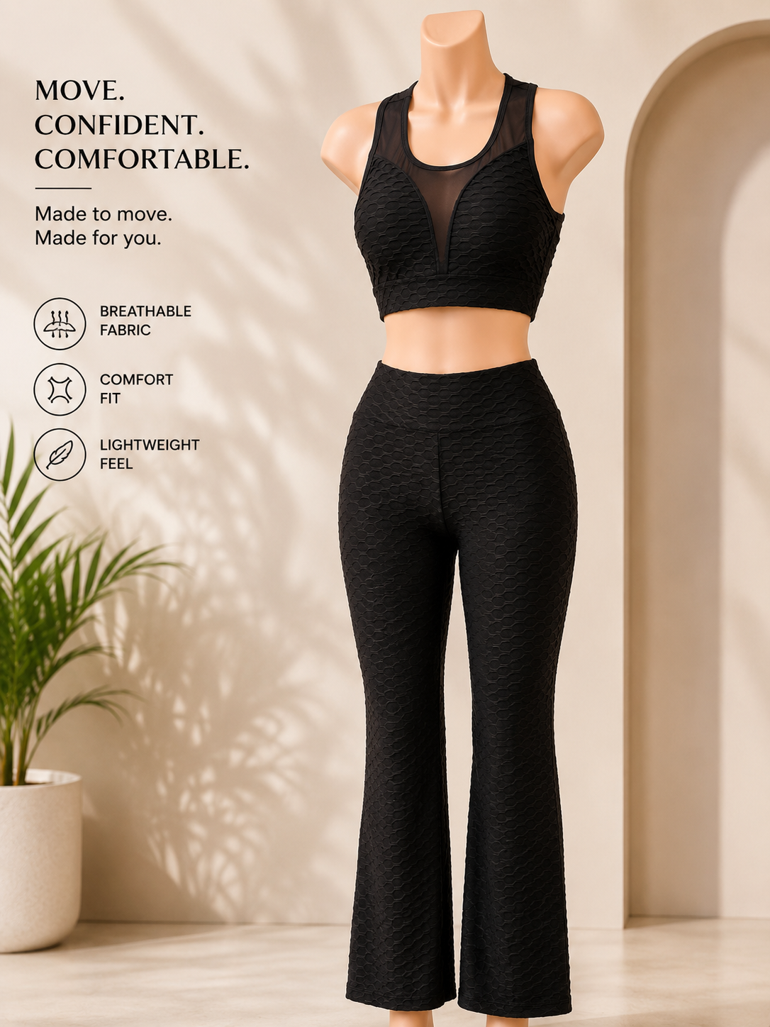 Women’s Pink Textured Activewear Set