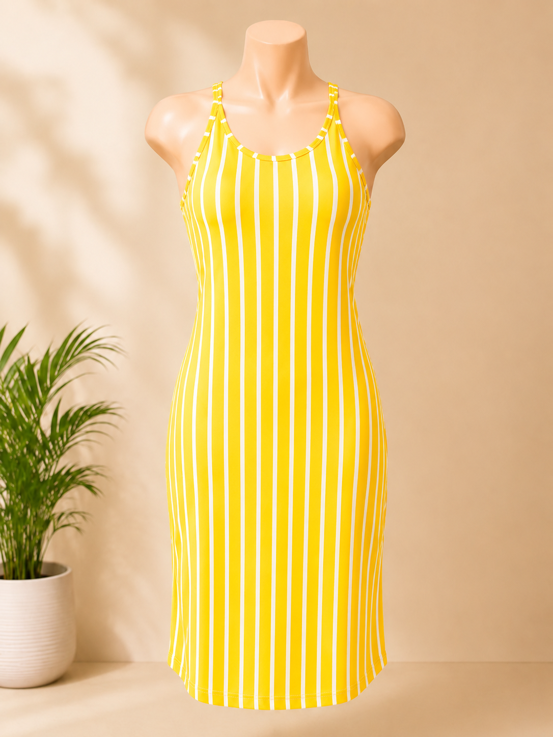 Green Stripe Bodycon Dress