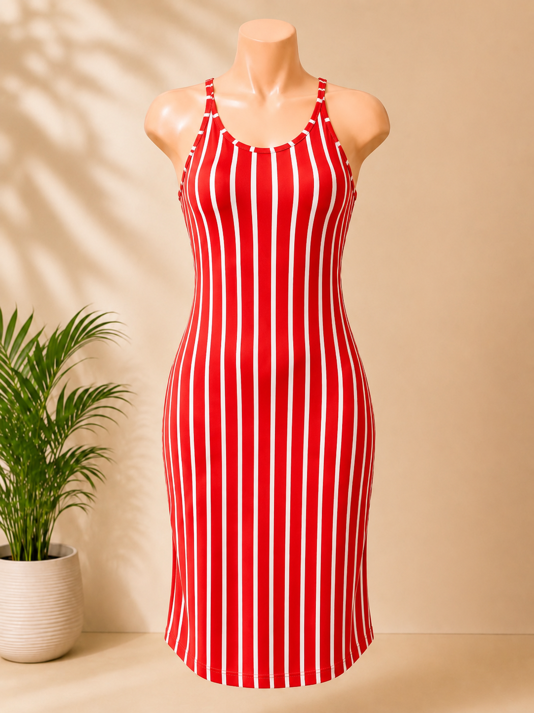 Green Stripe Bodycon Dress