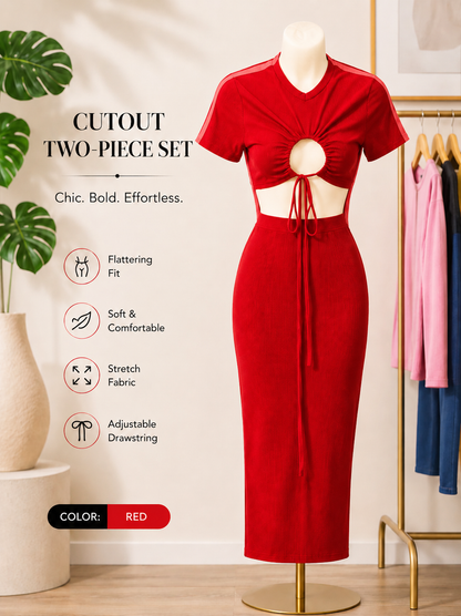Cutout Two-Piece Maxi Set