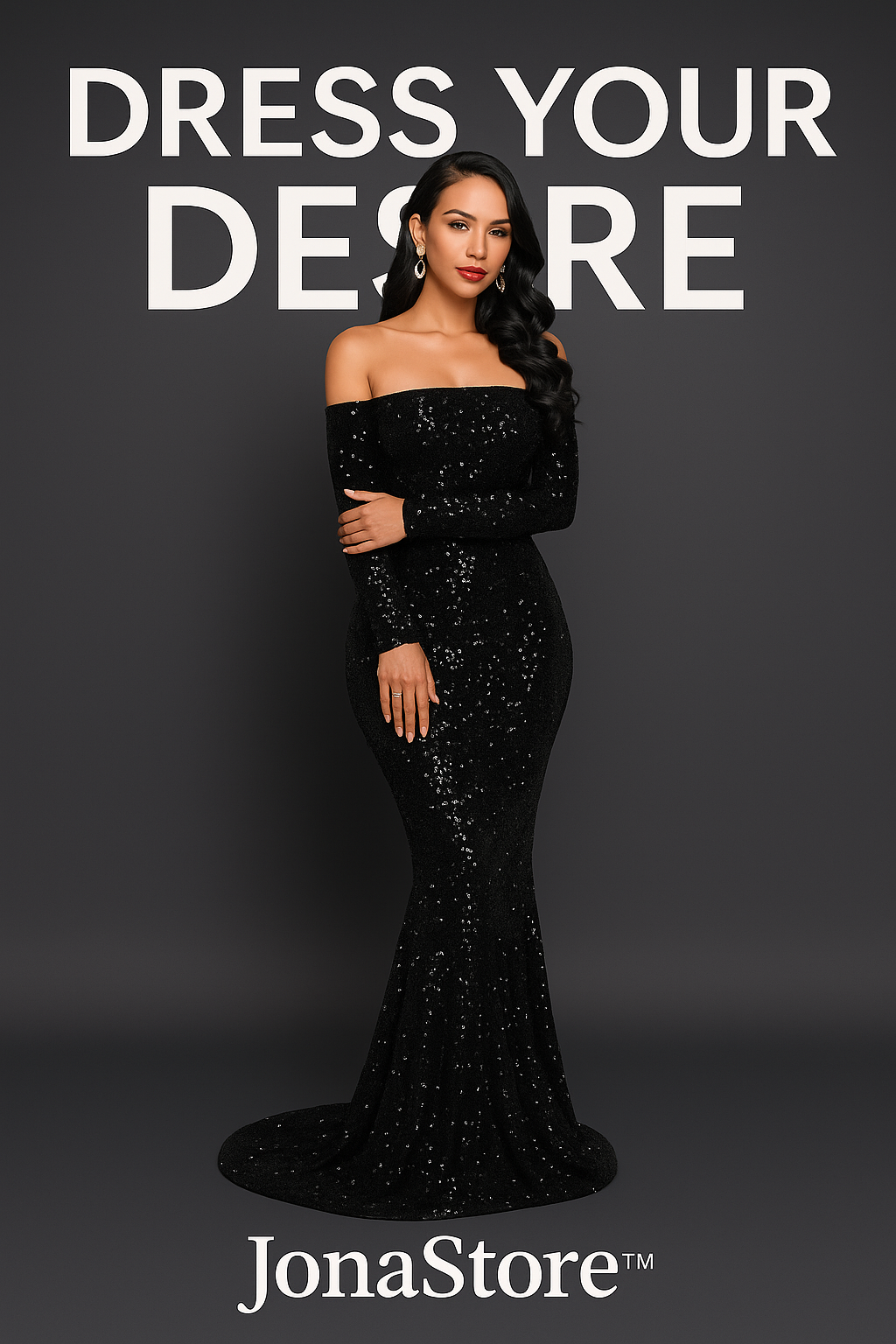 NEW Sexy Strapless Long Sleeve Sequins Party Evening Dress