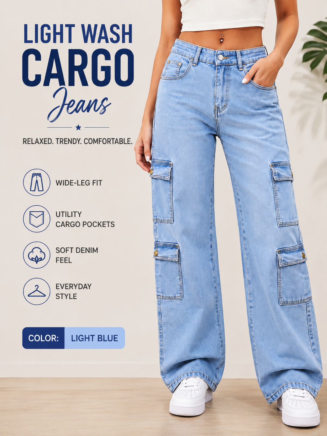 Urban Cargo Wide-Leg Jeans