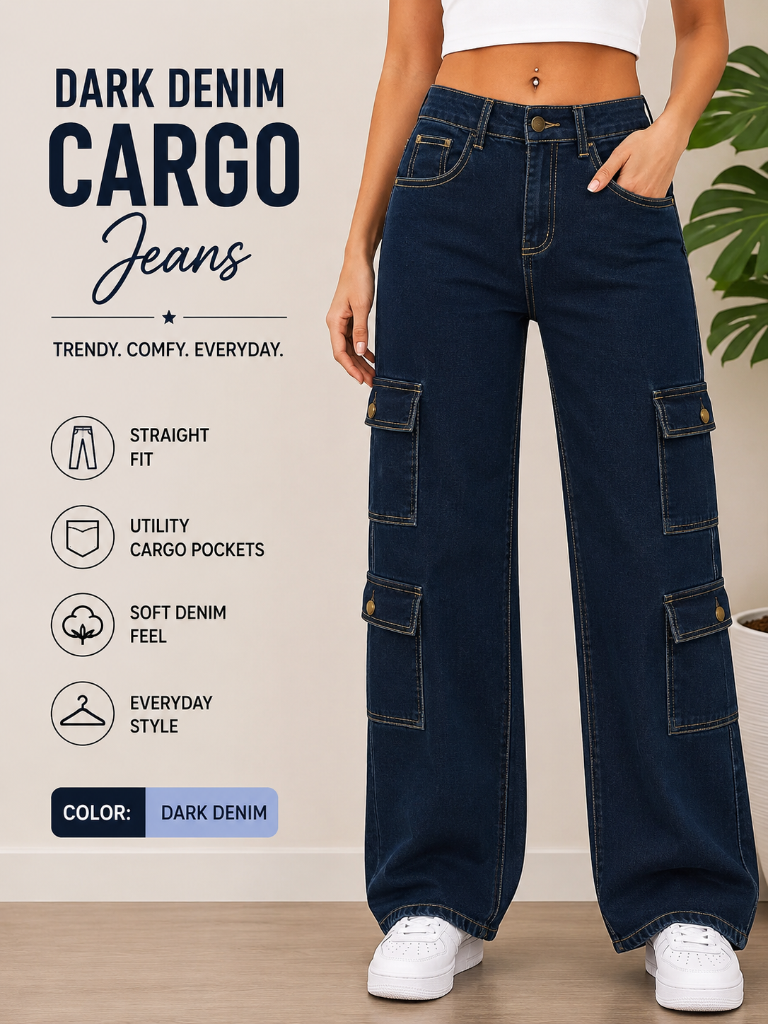 Urban Cargo Wide-Leg Jeans
