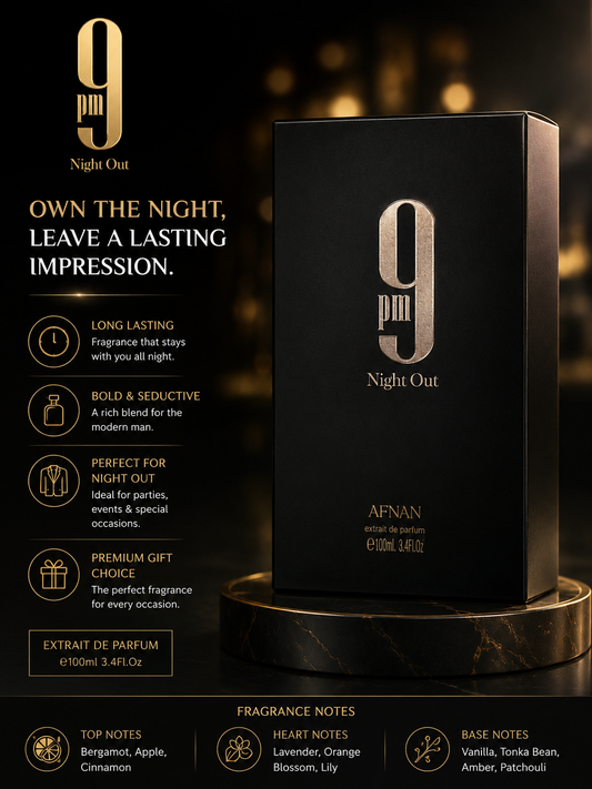 9 PM Night Out Extrait de Parfum by Afnan – 100ml