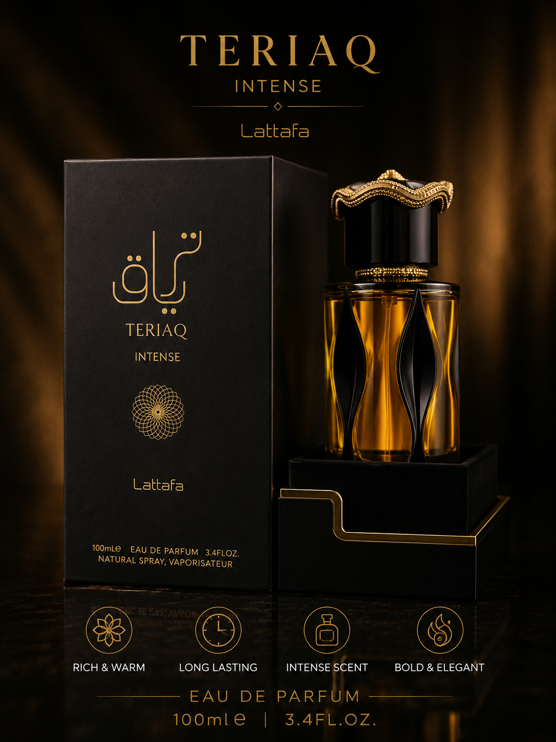 Teriaq Intense Eau de Parfum by Lattafa – 100ml
